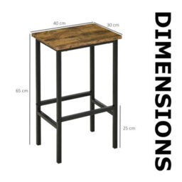 FURNOLD Set Of 2 Kitchen Counter Height Breakfast Bar Stools With Footrest Brown - thumbnail 8
