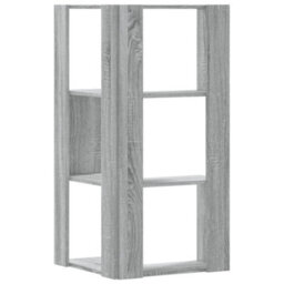 Berkfield Corner Bookcase 3-Tier Grey Sonoma 50X50X102 Cm Engineered Wood - thumbnail 6