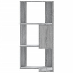 Berkfield Corner Bookcase 3-Tier Grey Sonoma 50X50X102 Cm Engineered Wood - thumbnail 4