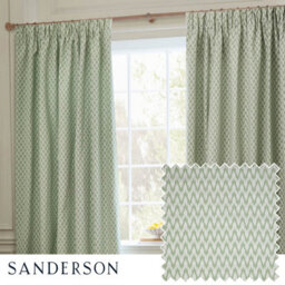 Sanderson Hutton Jacquard Room Darkening Pencil Pleat Curtain Pair Sage (W)168Cm X (D)183Cm