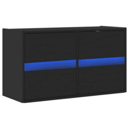 Vidaxl Tv Wall Cabinet With Led Lights Black 80X31X45 Cm - thumbnail 3