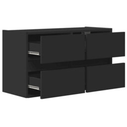 Vidaxl Tv Wall Cabinet With Led Lights Black 80X31X45 Cm - thumbnail 9