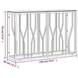 Berkfield Durable Console Table 110X30X70 Cm Stainless Steel And Glass - thumbnail 6