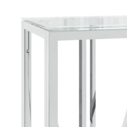 Berkfield Durable Console Table 110X30X70 Cm Stainless Steel And Glass - thumbnail 5