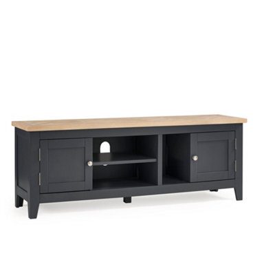 Oakham Premium Ainsley Tv Unit In Dark Grey And Oak - image 1