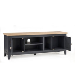 Oakham Premium Ainsley Tv Unit In Dark Grey And Oak - thumbnail 2