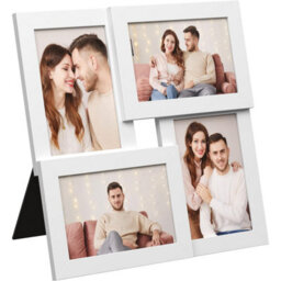 Songmics 4-Frame Photo Collage, Wall Mounted Picture Display Set, Family Memory Showcase, Cloud White - thumbnail 7
