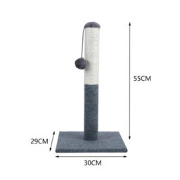 Cat Scratching Post Tall Sisal Scratcher Tower Hanging Ball Toy For Indoor Cats - thumbnail 2