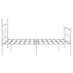 Berkfield Bed Frame With Slatted Base White Metal 140X200 Cm - thumbnail 4