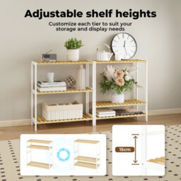 Levede Bamboo Storage Shelf 3-Tier  Organiser Shelving Unit Stand Shoe Rack - thumbnail 9