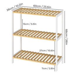 Levede Bamboo Storage Shelf 3-Tier  Organiser Shelving Unit Stand Shoe Rack - thumbnail 4