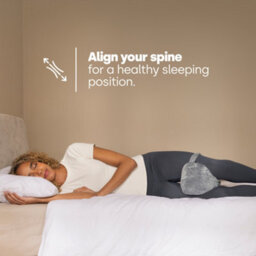 Livivo Leg Pillow Grey Memory Foam Knee Pillow For Side Sleepers Pain Relief With Washable Cover Strap - thumbnail 4