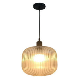 First Choice Lighting Clear Ribbed Glass Kitchen Dining Ceiling Light Pendant With Black - thumbnail 2