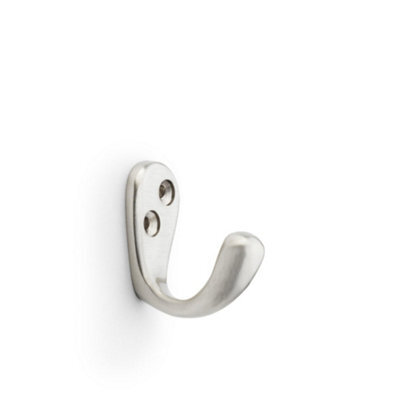 Loops Solid Brass Victorian Single Robe Coat Hook - Wall Mounted Holder Satin Nickel - image 1