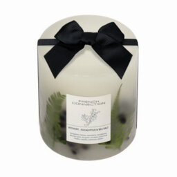 French Connection Vetivert, Eucalyptus & Sea Salt Real Dried Botanicals Infused Scented Pillar Candle, Vegetable Wax Blend - thumbnail 4