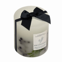 French Connection Vetivert, Eucalyptus & Sea Salt Real Dried Botanicals Infused Scented Pillar Candle, Vegetable Wax Blend - thumbnail 3