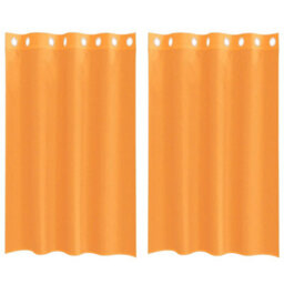 Berkfield Durable Voile Curtains With Grommets 2 Pcs Orange 140X175 Cm