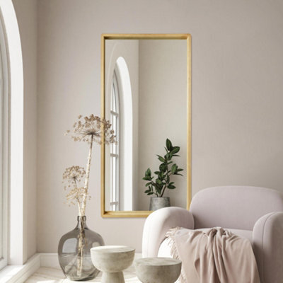 "Mirroroutlet The Naturalis - Solid Oak Rounded Corner Leaner / Wall Mirror 63"" X 31"" (160Cm X 80Cm) Scandinavian 'scandi' Inspired" - image 1