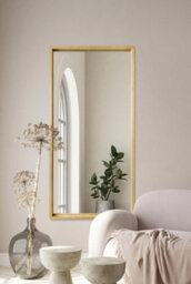 "Mirroroutlet The Naturalis - Solid Oak Rounded Corner Leaner / Wall Mirror 63"" X 31"" (160Cm X 80Cm) Scandinavian 'scandi' Inspired" - thumbnail 2