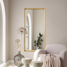 "Mirroroutlet The Naturalis - Solid Oak Rounded Corner Leaner / Wall Mirror 63"" X 31"" (160Cm X 80Cm) Scandinavian 'scandi' Inspired"