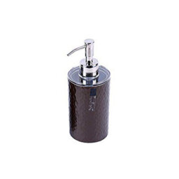 London Boutique 4 Pieces Bathroom Accessory Set Soap Dispenser Toothbrush Holder Tumbler Soap Dish White Black Brown (Brown) - thumbnail 4