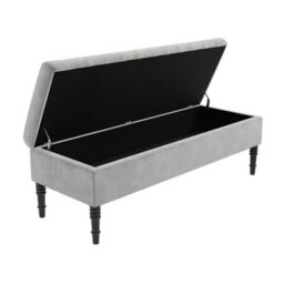 Safar 137Cm Ottoman Storage Bench - Naples Shoe Bench - Silver Lined Upholstery Storage Footstool - thumbnail 5