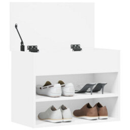 Berkfield Stylish Shoe Bench White 60X30X45 Cm Engineered Wood - thumbnail 4