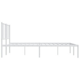 Berkfield Metal Bed Frame With Headboard White 180X200 Cm 6Ft Super King - thumbnail 7