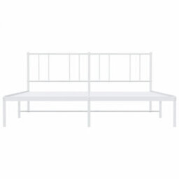 Berkfield Metal Bed Frame With Headboard White 180X200 Cm 6Ft Super King - thumbnail 6