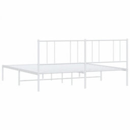Berkfield Metal Bed Frame With Headboard White 180X200 Cm 6Ft Super King - thumbnail 8