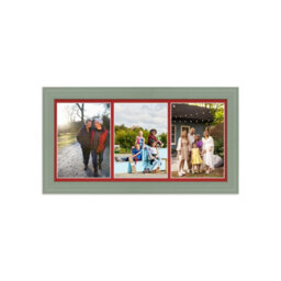 AK Frames 16X8 Green Classic Multi Photo Frame With Crimson Mount - Holds 3 Apertures (3X) 7X5 Photos