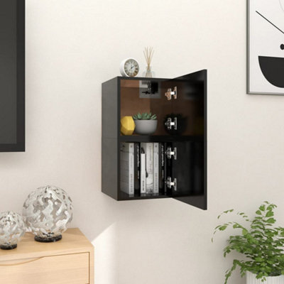 Berkfield Wall Mounted Tv Cabinets 2 Pcs Black 30.5X30X30 Cm - image 1