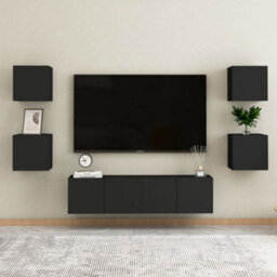 Berkfield Wall Mounted Tv Cabinets 2 Pcs Black 30.5X30X30 Cm - thumbnail 6
