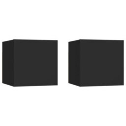 Berkfield Wall Mounted Tv Cabinets 2 Pcs Black 30.5X30X30 Cm - thumbnail 2