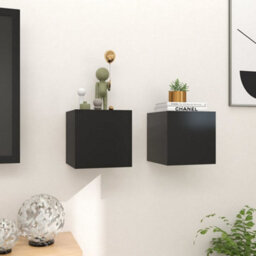 Berkfield Wall Mounted Tv Cabinets 2 Pcs Black 30.5X30X30 Cm - thumbnail 3