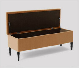 90Cm Swiss Chesterfield Ottoman Storage Bench- Plush Velvet Shoe Bench - Mink Upholstery Footstool With Storage - thumbnail 2