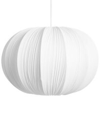Wyld and Coco Novalight Pendant Lamp White Pleated Cotton Shade Modern Dining And Living Room Light 38Cm X 83Cm - thumbnail 3
