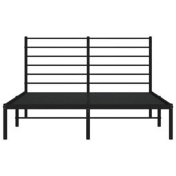 Berkfield Metal Bed Frame With Headboard Black 135X190 Cm 4Ft6 Double - thumbnail 6