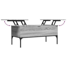 Berkfield Coffee Table Grey Sonoma 100X50X45 Cm Engineered Wood And Metal - thumbnail 8