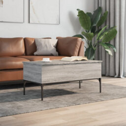 Berkfield Coffee Table Grey Sonoma 100X50X45 Cm Engineered Wood And Metal - thumbnail 3