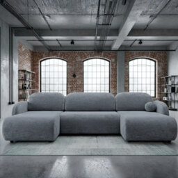 Corner Sofa Dream U Lc+2R+Lc With Storage And Sleeping Function Grey