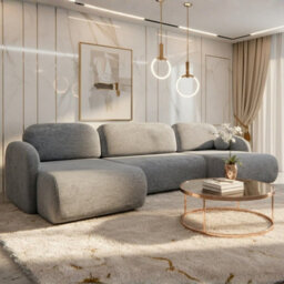Corner Sofa Dream U Lc+2R+Lc With Storage And Sleeping Function Grey - thumbnail 2