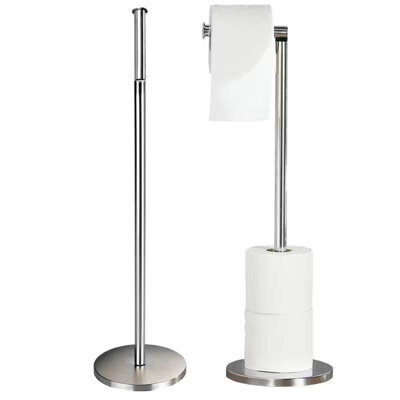 Dyzi Freestanding Toilet Roll Holder With Storage Stainless Steel Stand - image 1