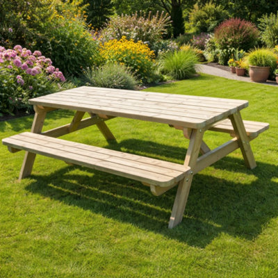 Rutland County Garden Furniture Oakham A-Frame Picnic Table - 5Ft Width X 6Ft Length - image 1