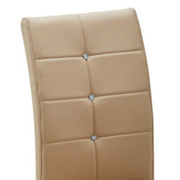 Furniture in Fashion Vesta Studded Taupe Faux Leather Dining Chairs In Pair - thumbnail 3