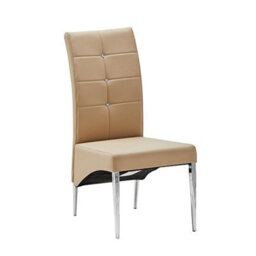 Furniture in Fashion Vesta Studded Taupe Faux Leather Dining Chairs In Pair - thumbnail 2