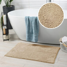 Allure Bath Fashions Chenille Bobble Bath Mat Non Slip 60 X 90Cm - Beige - thumbnail 2