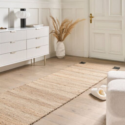 Wyld And Coco Handwoven Jute Runner Rug 80 X 300 Cm Beige And Black Rustic Hallway Bedroom Decor - thumbnail 2
