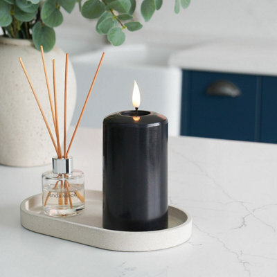 Festive Lights Ember™ Battery Signature Black Candle, 12.5Cm - image 1