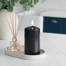 Festive Lights Ember™ Battery Signature Black Candle, 12.5Cm - thumbnail 1